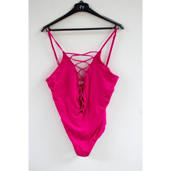 EUC La Blanca One-Piece Swimsuit Strappy Tummy Control Pink Size 16 Retail $119 - Picture 1 of 7